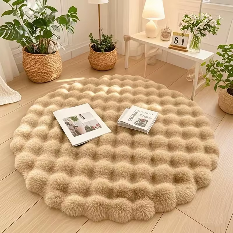 Alvira – Rund plushmatta för stil och komfort