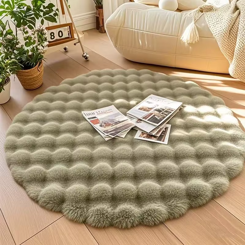 Alvira – Rund plushmatta för stil och komfort