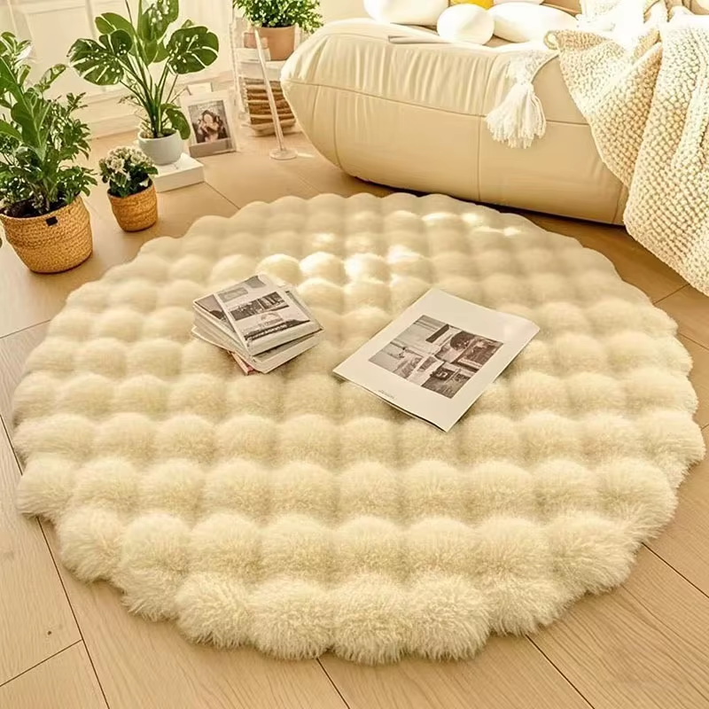 Alvira – Rund plushmatta för stil och komfort