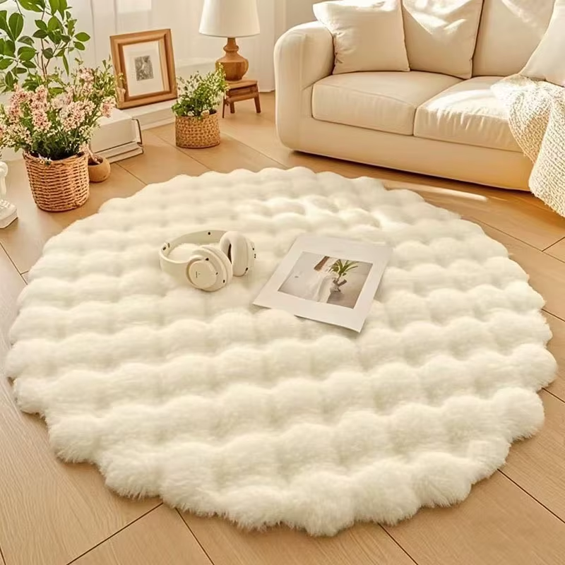 Alvira – Rund plushmatta för stil och komfort