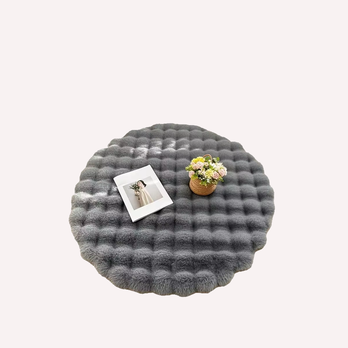 Alvira – Rund plushmatta för stil och komfort